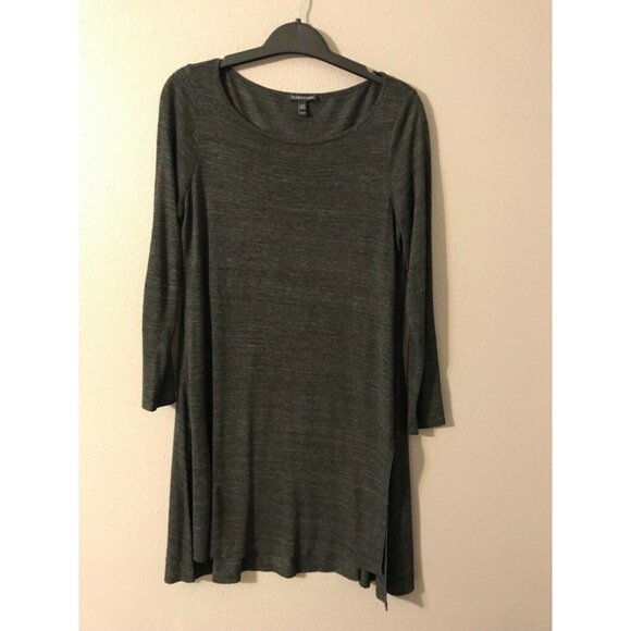 Eileen Fisher Dress Tunic Dark Gray XS TP extra small 0 2 4 Long Sleeve - Picture 3 of 4